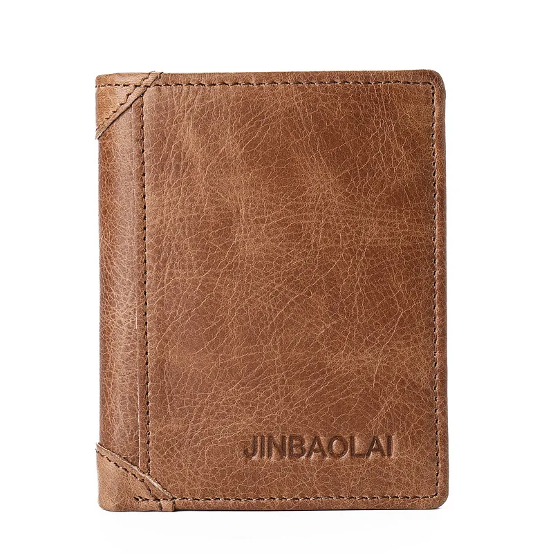 

New Style Genuine Leather Wallet Customizable Vintage Cowhide Mini Men Short Leather Goods Gift Wallet