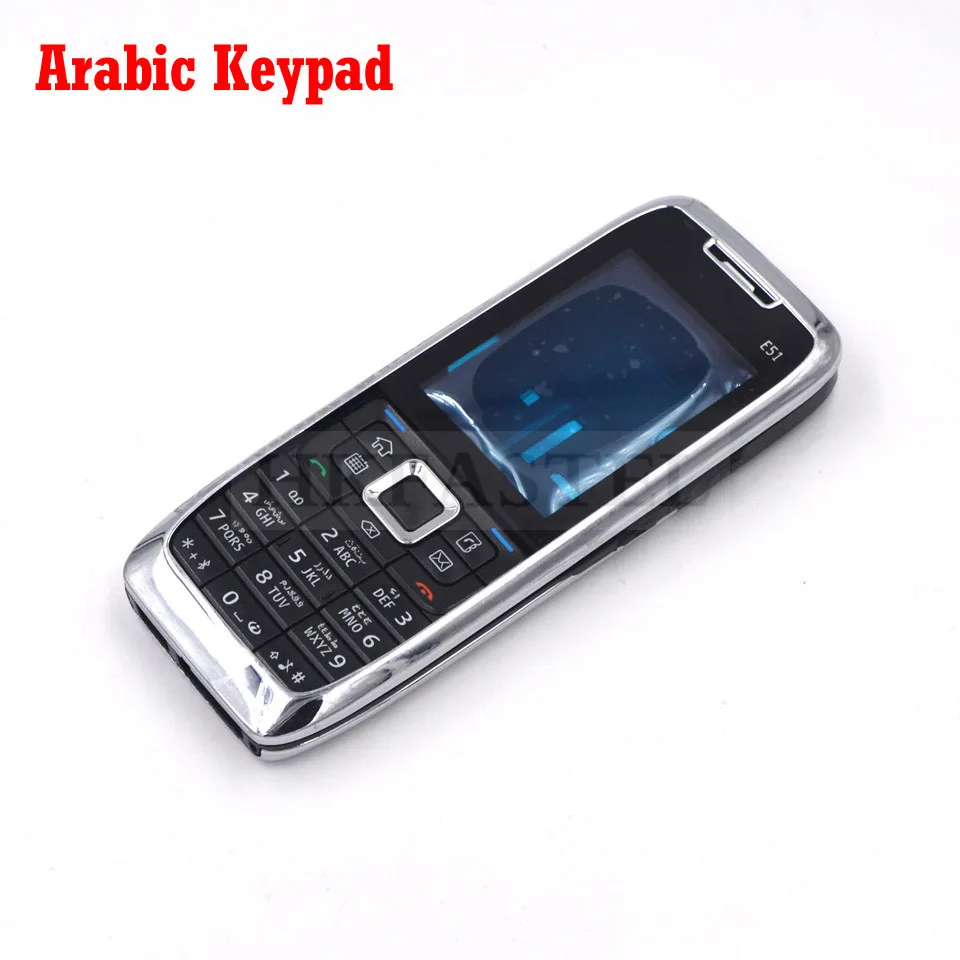 HKFASTEL полный корпус мобильного телефона для Nokia E51 Серебряный чехол с русской Арабской клавиатурой+ инструмент