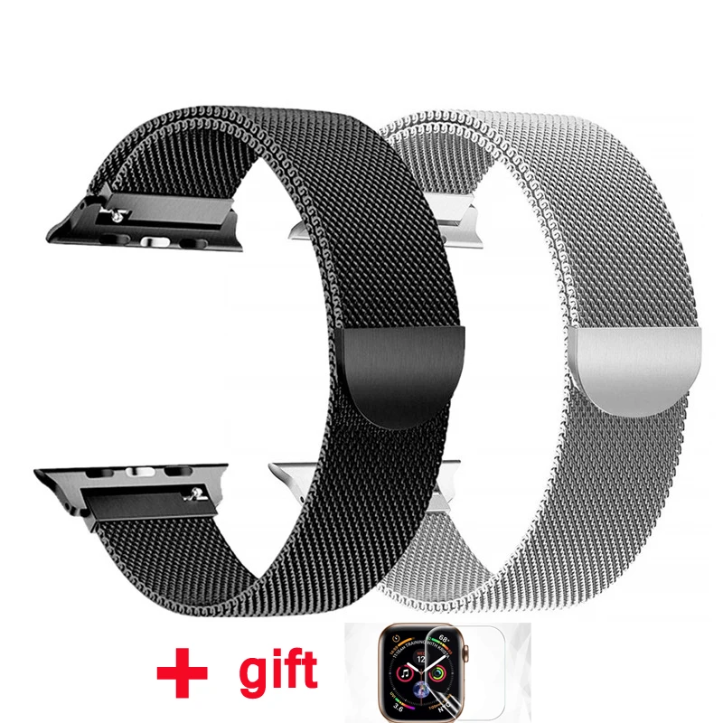 Миланская петля ремешок для Apple watch band 4 3 42 мм 38 мм iWatch band 44 мм 40 мм браслет из нержавеющей стали Apple watch аксессуары