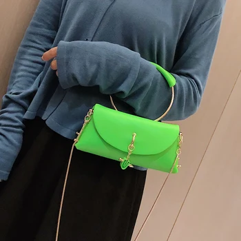 

Elegant Female Metal Ring Small Tote bag 2019 Fashion New Quality Leather Women's Designer Handbag Chain Shoulder Messenger Bag