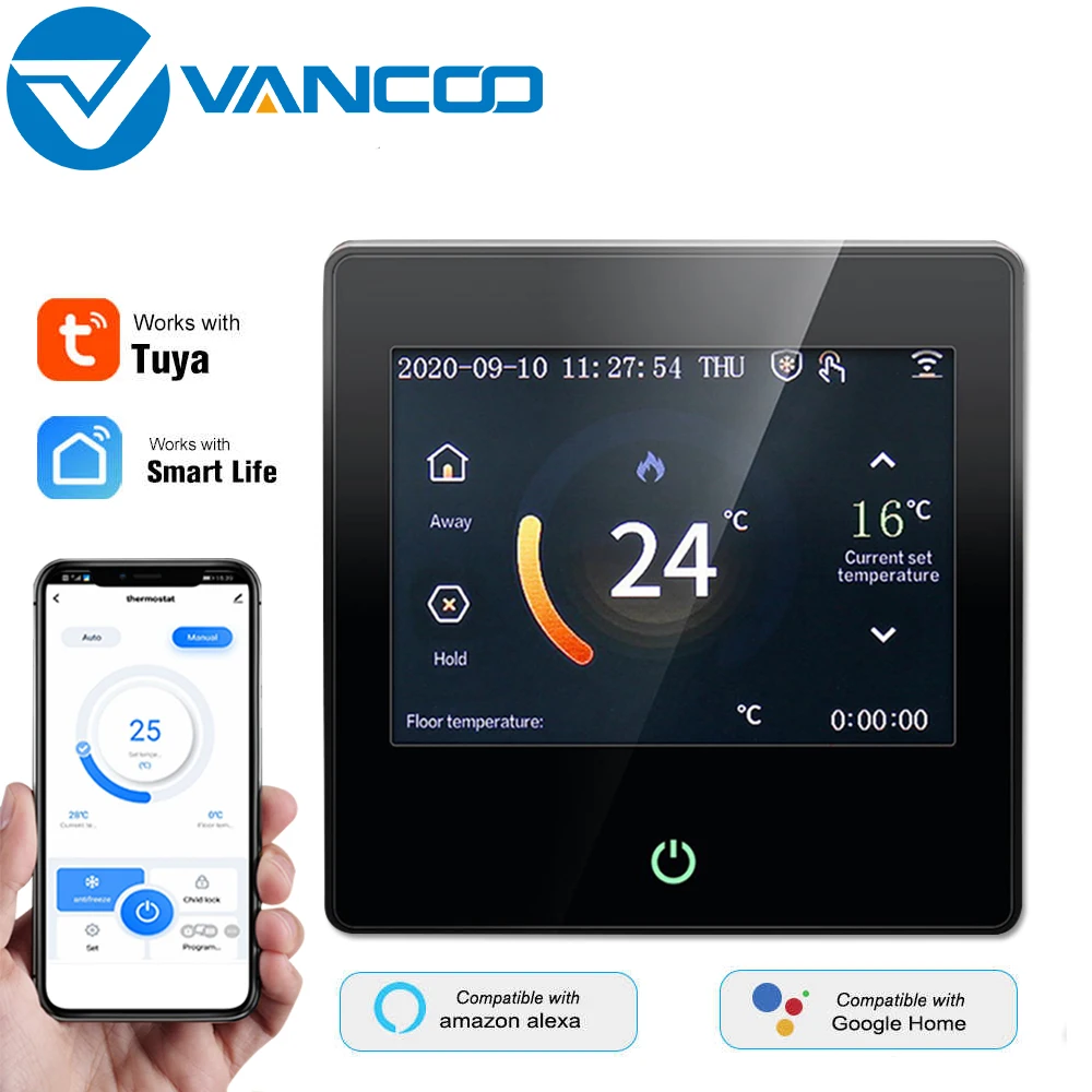 Vancoo WiFi Tuya Smart Thermostat 220V Electric Heating/Gas Boiler/Water Heating Temperature Control