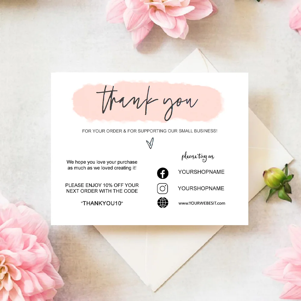 Carte De Remerciement Personnalisee Pour Les Entreprises Pour Votre Commande Pour Votre Colis Aliexpress