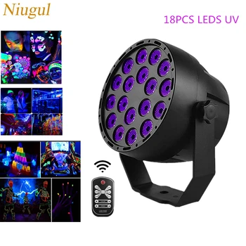 

Remote Control Auto Sound Active DMX512 Master-slave 54W UV LED Stage Lighting Ultraviolet Black Light Par Light Spotlight Lamp