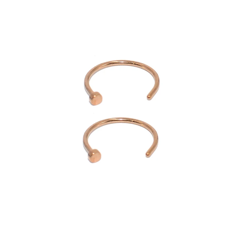 Rose Gold 2PCS 316L хирургическая сталь поддельная перегородка кольцо в нос серебро золото Зажим для тела обруч для женщин перегородка пирсинг клип ювелирные изделия подарок 20 г - Окраска металла: Rose Gold 2PCS