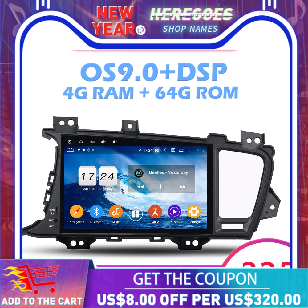 IPS DSP Android 10.0 4GB 64GB ROM 8core Car DVD Player Wifi 4G Bluetooth4.2 RADIO GPS Map For kia K5 OPTIMA 2011-2014 2015 | Автомобили и