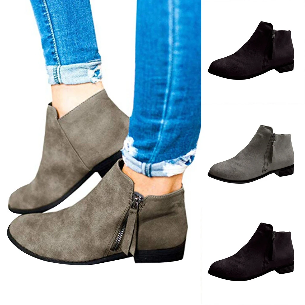 ankle booties low heel