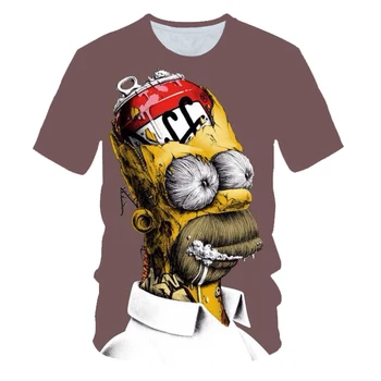 

New Graffiti Funny Simpsons Beer Printed 3d Men Women t-shirt casual Harajuku Cartoon tshirt Street Wearing Hip Hop Skateboard