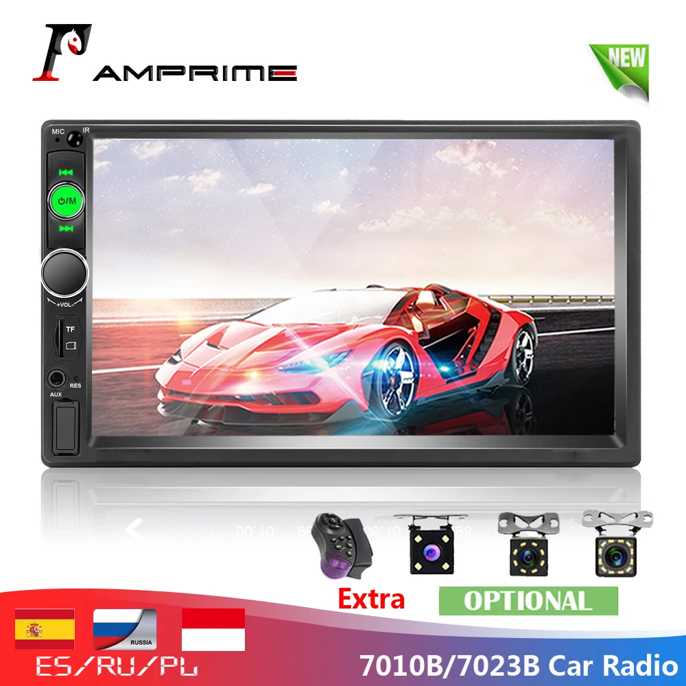 AMPrime 2 Din 7″ Car Multimedia Player Universal Bluetooth Touch Screen MP5 Player Autoradio TF USB FM Radio Car Media Player