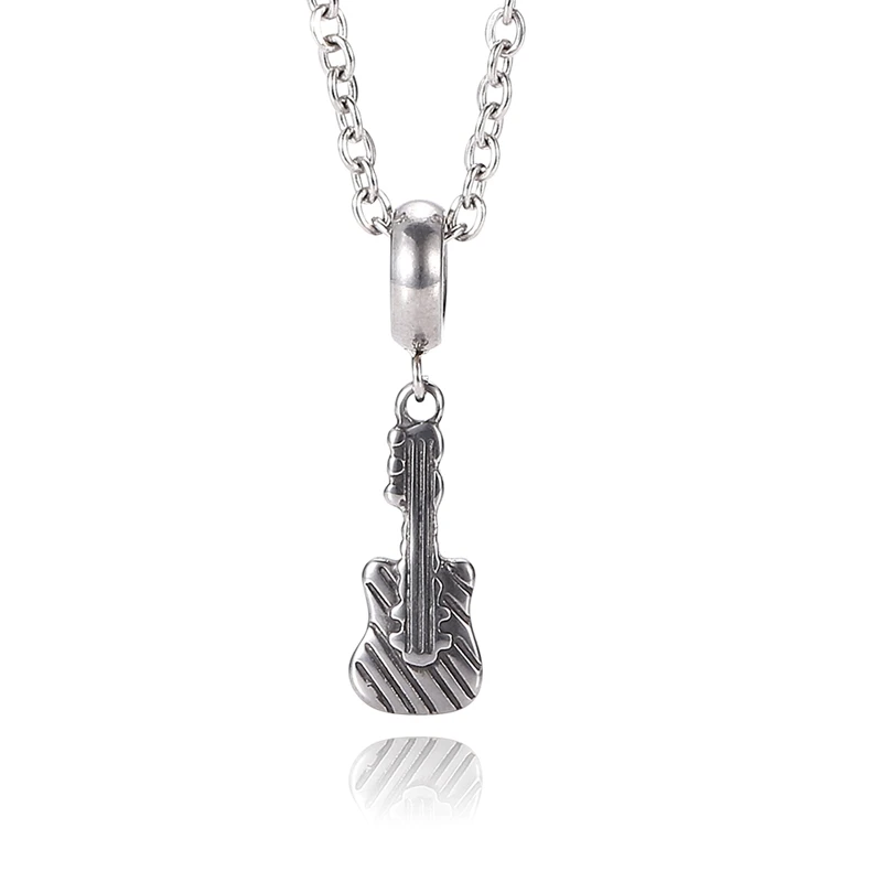 

Stainless steel Chain Necklace Rapper Headphone Music Note Guitar Charm Pendant Necklace Hip Hop Jewelry Men Women Gifts BB0555D