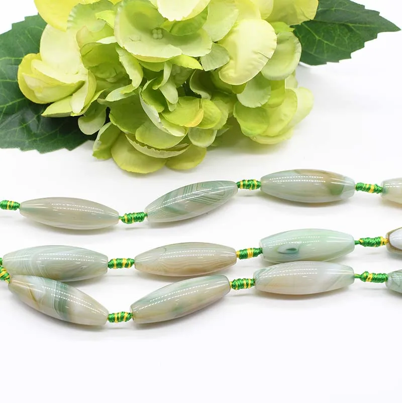 2strands/lot natural oval agate olive smooth stripe loose beads  For Woman DIY Necklace Bracelets Jewelry Making Strand 15