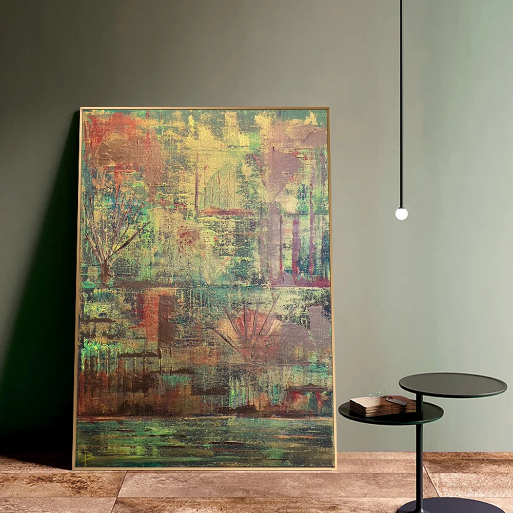 

Nordic Abstract Painting Minimalist Decor Blue Gradient Graffiti Poster Wall Art Canvas Pictures for Home Quadros Decoration