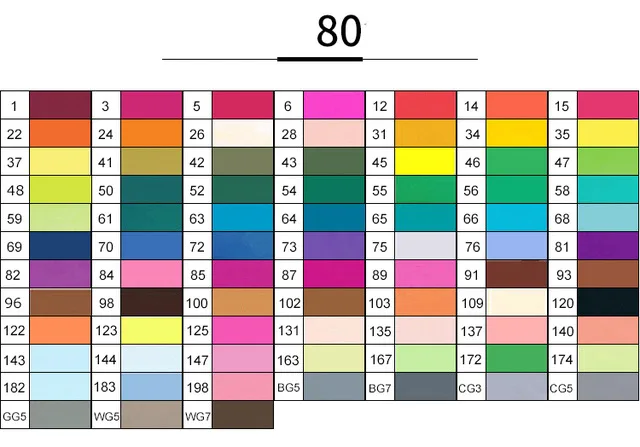 Black student 80 TouchFIVE 30/40/60/80/168 Цвет маркер для рисования набор двойной головой художественный эскиз жирной на спиртовой основе маркеры для школы анимации Manga - Цвет: Black student 80