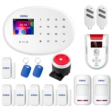 KERUI WIFI GSM W20 Touch Keyboard Motion Sensors Wireless Alarm Home Smart Socket RFID Card APP Control Security Alarm System