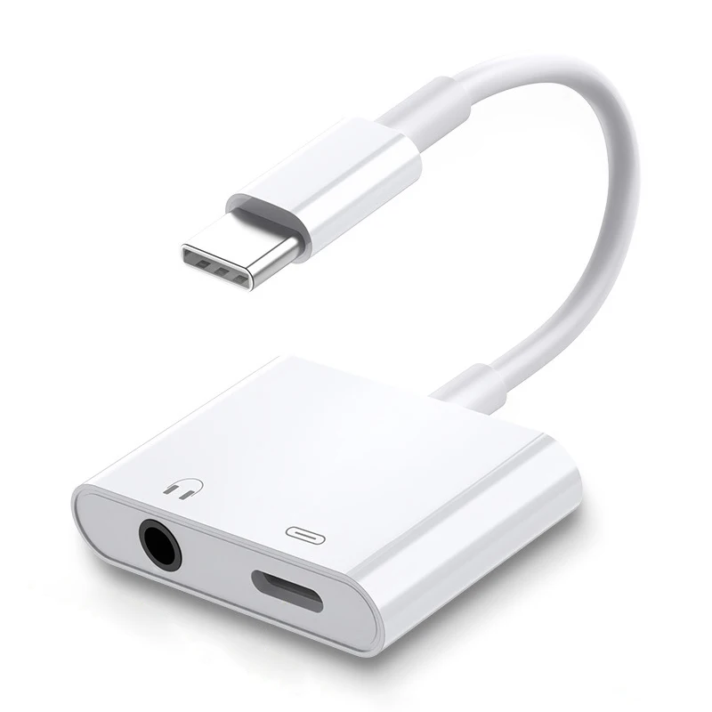 Адаптер типа C для huawei P20 P30 samsung S10 S9 Xiaomi Redmi Note 8 mi9 USB-C-3,5 мм разъем для наушников Aux аудио кабель сплиттер - Цвет: Белый