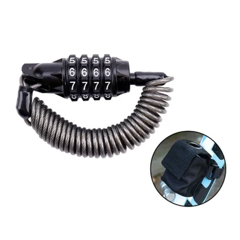 

Motorcycle Helmet Lock 4-Digital Combination Cable Lock For Motorcycle Bicycle Electric Scooter Travel Luggage Locks