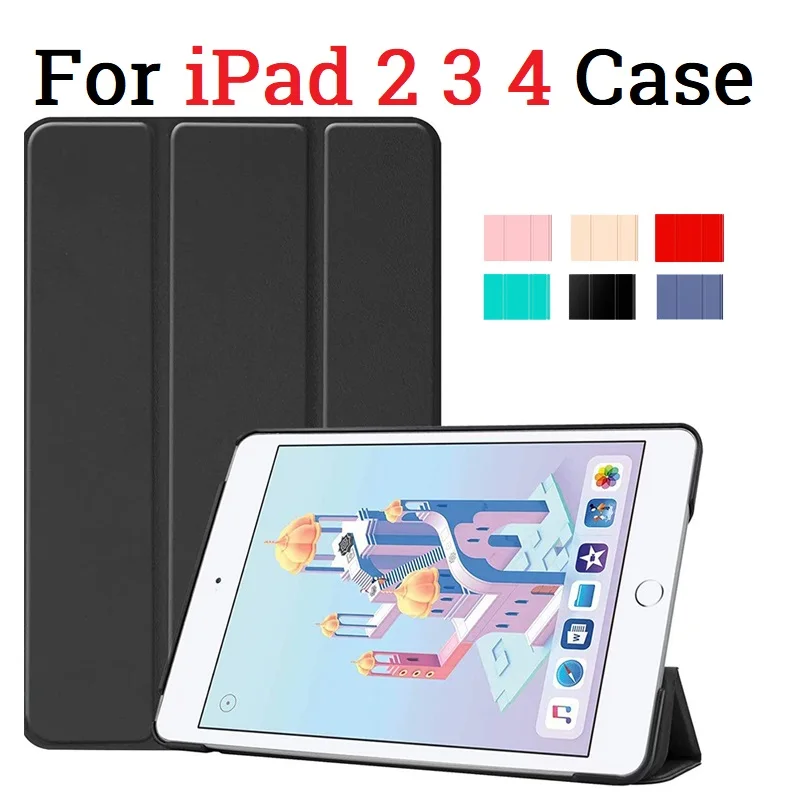 Ультра тонкий флип-чехол для iPad 3 iPad 4, мягкий силиконовый смарт-стенд, Магнитный чехол для iPad 2/3/4, чехол A1395 A1396 A1460