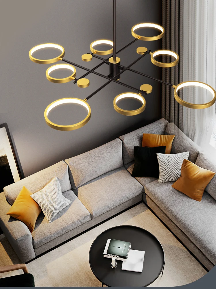 Золотой черный светодиодный потолочный светильник для гостиной спальни lustre de