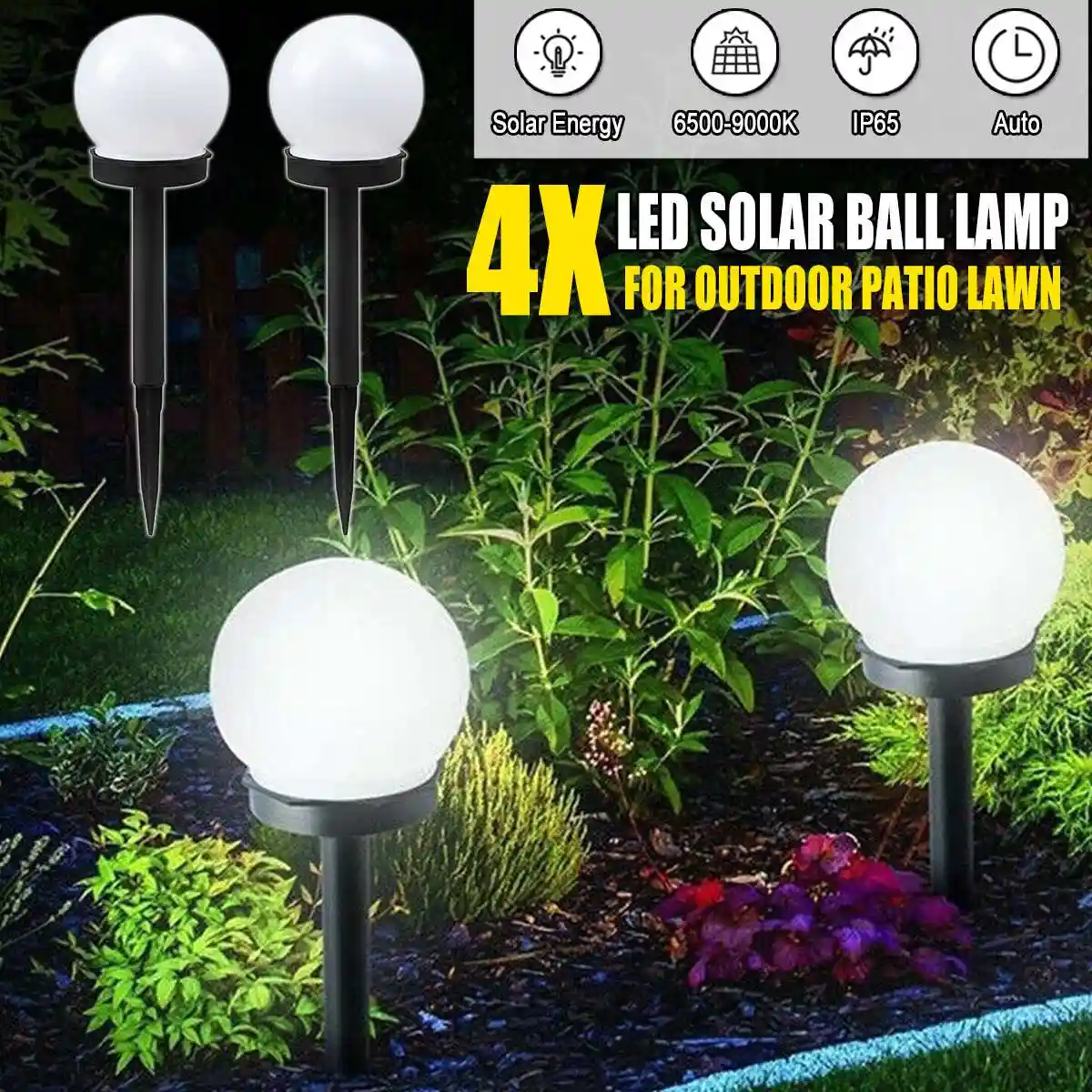 4 個ソーラーledホワイトラウンドボール芝生ランプ屋外防水ガーデンパークヴィラ風景装飾照明ランプ ソーラーライト Aliexpress