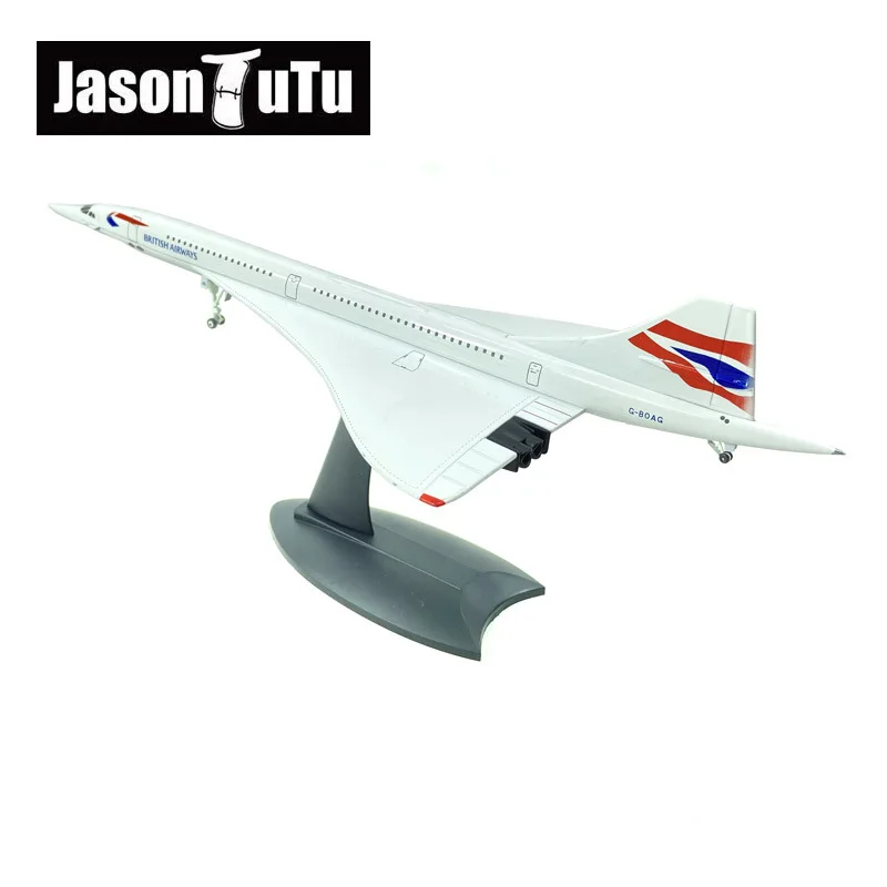 JASON TUTU 30cm British Concord Airplane Model Plane Model Aircraft Diecast Metal 1/200 Scale Planes Factory Drop shipping 1 72 scale world war ii wwii england british uk spitfire fighter airplane model