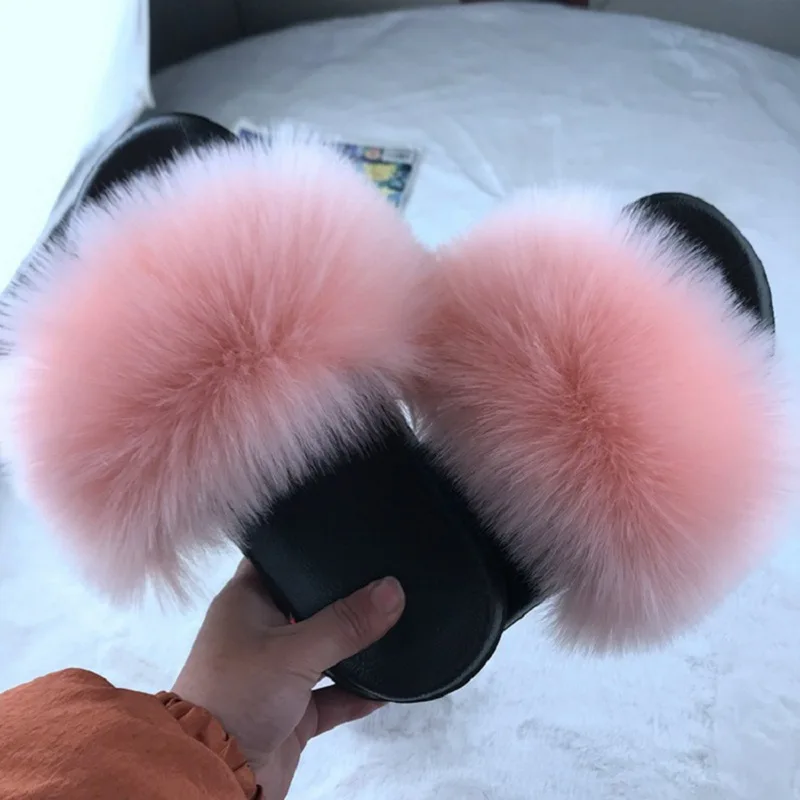 Fluffy Slippers Women Shoes Fur Slides Girl Luxury Indoor Home House Flats Furry Flops Winter Plush 2020 | Обувь