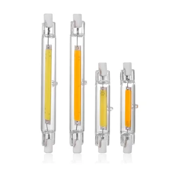 

R7S cob led r7s glass tube 78mm118mm AC 220V 360 degree lampadas bulb replace halogen lamp 40W 80W 13mm diameter