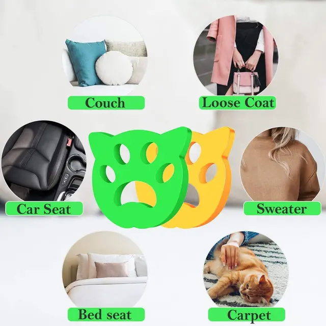 2Pc Kisállatszőr -Eltávolító A Mosodai Kisállat -Hajkászó Kutyák Macskák Hajkászó Mosógéphez - Image 5