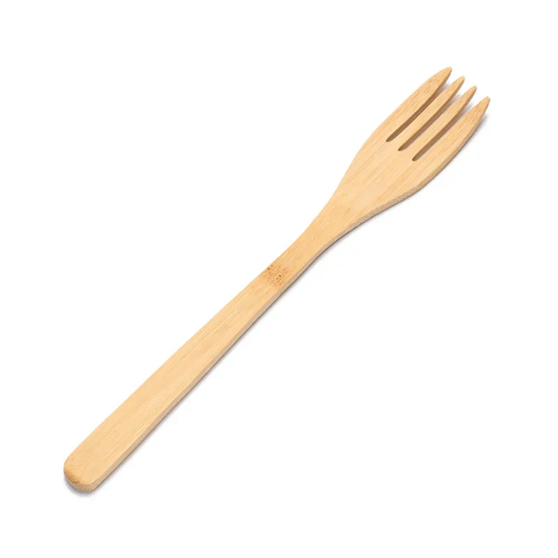 wood fork Деревянные столовые приборы в Dinnerwarre набор эко-ложки вилка столовые приборы нож для работы Shcool дорожная Портативная сумка для посуды посуда - Цвет: wood fork