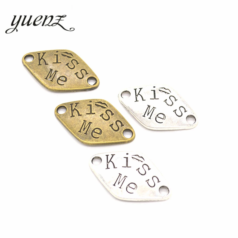 YuenZ 7 шт Металлические Буквы Алфавита kiss me подвески для самостоятельного