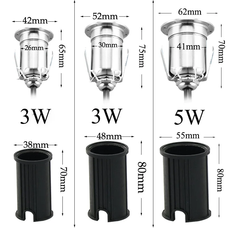 4 PACK 3W 5W Waterproof LED COB Underground Light Outdoor Ground Garden Path Floor Buried Yard Spot Landscape IP68 DC12V AC220V 2