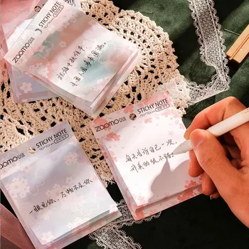 

20packs wholesale cherry blossom convenient stickers Japanese style DIY note leave a message Sticky note Fridge magnet Handbook