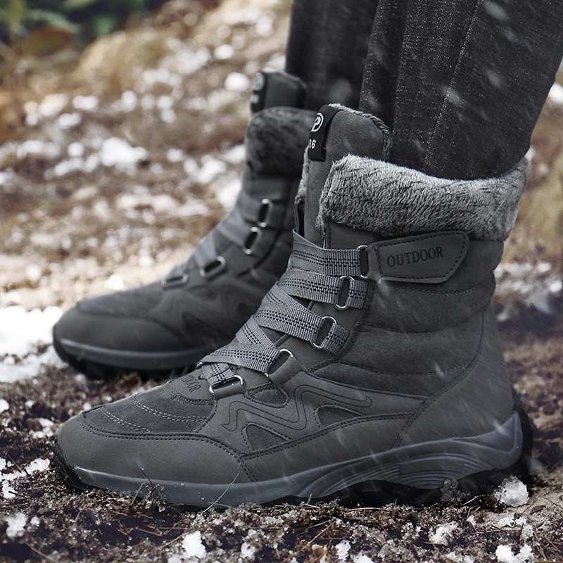 

New Arrival High-top Men Women Hiking Shoes Waterproof Lace Up Mountain Climbing Shoes Outdoor Trainers Ankle Boots Winter Warm