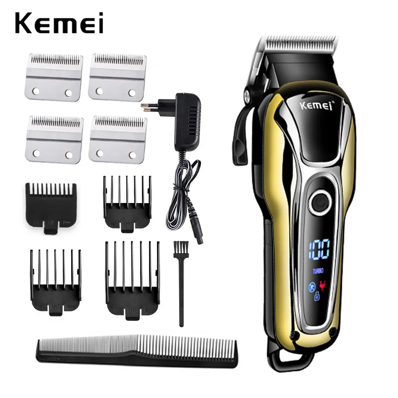 110v-240v turbocharged rechargeable clipper professional hair trimmer men electric shaver cutter hair cutting machine haircut
