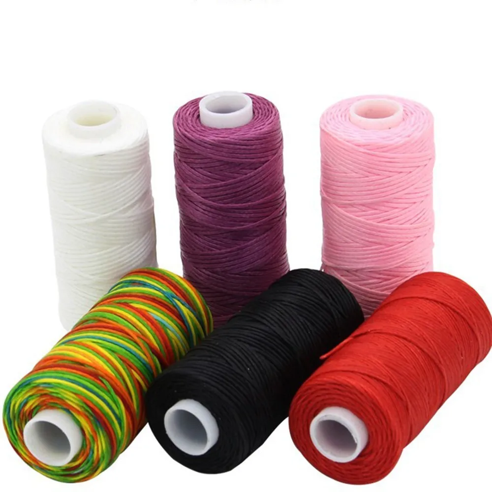 Прочный 1 мм 150D кожаный вощеный шнур для DIY инструмент для рукоделия ручная строчка плоская Вощеная швейная линия 50 метров/рулон