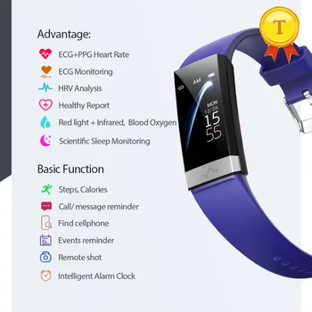

ECG+PPG+HRV Smart Bracelet New and High Quality Lightweight and Delicate Heart Rate Monitor Activity Fitness Tracker Wristband