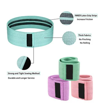 

Hip Band Resistance Bands Fitness Exercise Elastic Bands Loop Cloth Booty Training Band Non-Slip Cotton for Yoga Stretching