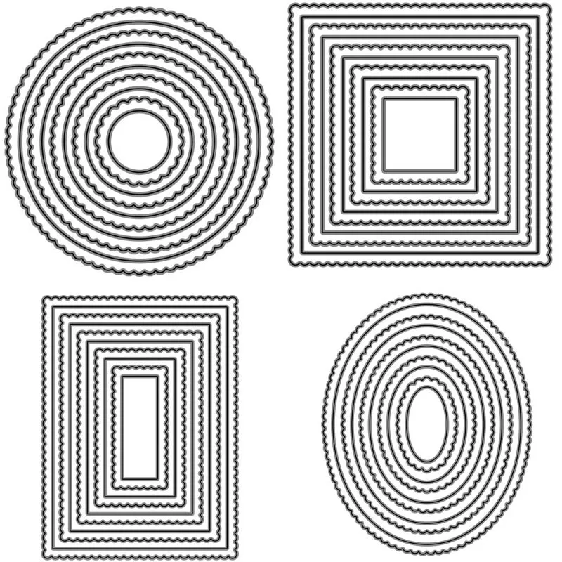Классический стиль комплект из 4 предметов металлический Трафаретный вырубной