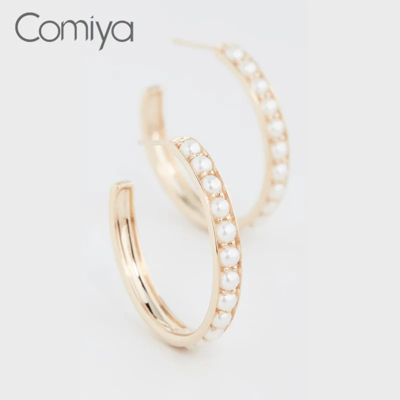 Comiya, индийские серьги-гвоздики для женщин, модные ювелирные изделия, золотой цвет, цинковый сплав, акриловые бусины, Очаровательные Круглые массивные женские серьги