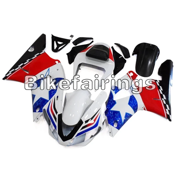 Белый синий красный корпус звезды для Yamaha YZF1000 R1 2000 2001 ABS корпус рабочий обтекатель комплект Cowling пластиковая панель Чехлы корпуса - Цвет: As Picture Shown