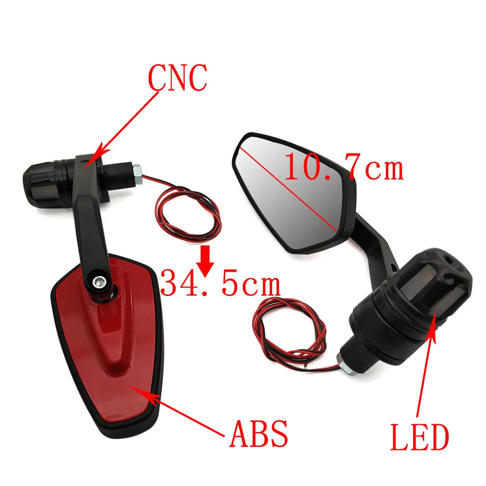 Мотоцикл 22 мм зеркало с ручкой заднего вида светодиодный указатель Поворота Боковой светильник для Kawasaki KX65 KX85 KX125 KX250 KX250F KX450F KX100