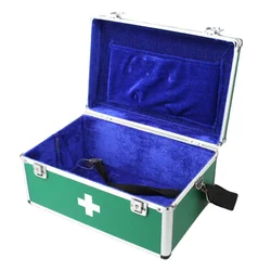 Caixa multifuncional resistente da medicina do único ombro de alumínio quadro portátil kit de primeiros socorros caso da emergência com armazenamento de drogas