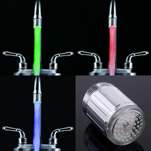 Luminous Light-up LED Water Faucet Shower Tap Basin Nozzle Bathroom Kitchen Heater Faucets thermostat | Обустройство дома