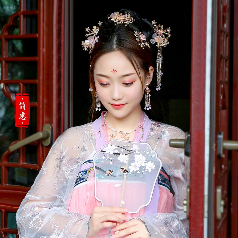 Набор hanfu винтажная вышитая бисером кисточка бабочка ручной работы заколка для волос Аксессуары Головные уборы для кимоно косплей