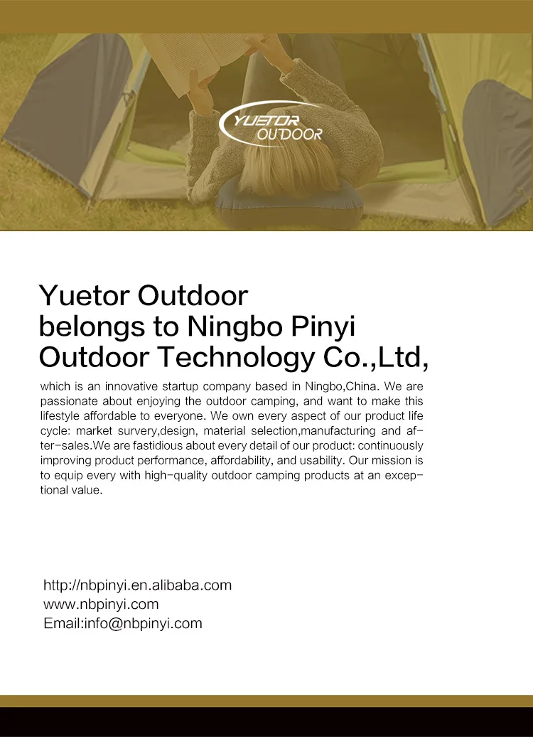 Yuetor Outdoor Portable Inflatable Pillow Travel Back Cushion Camping Neck Guard Inflatable Pillow