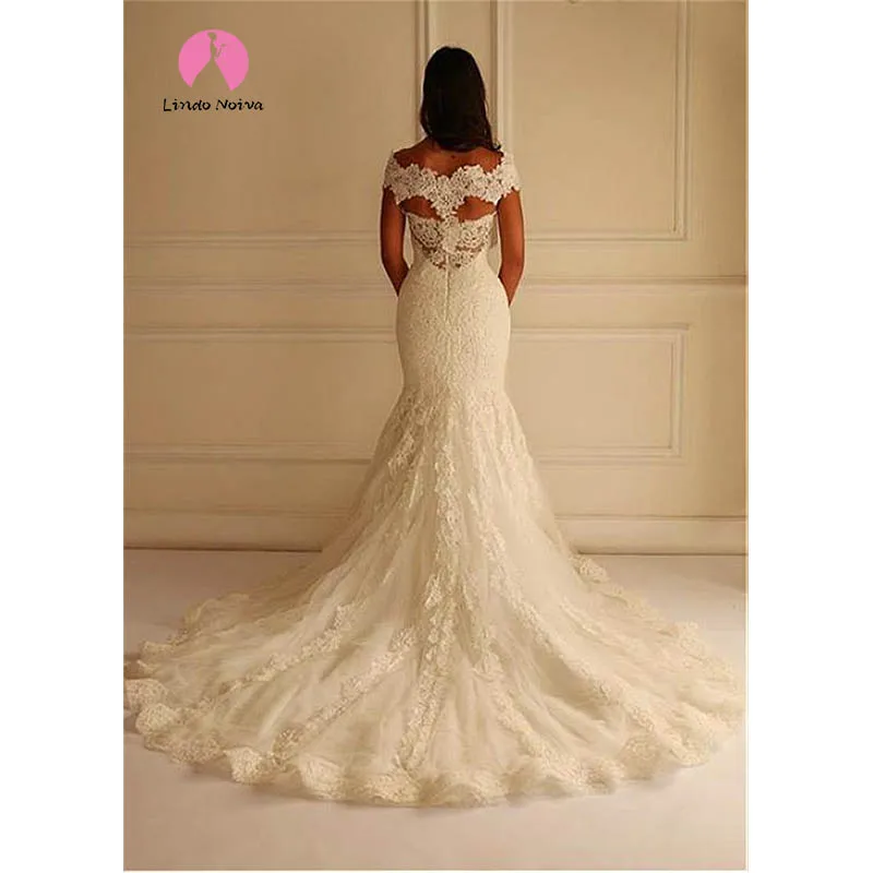 Vestido De Noiva 2019 индивидуальный заказ с рукавами-крылышками Милая Кружевная Русалка свадебное платье винтажная доходящая до пола Тюль