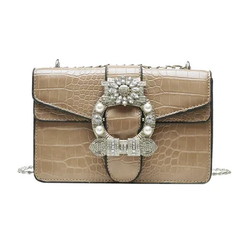 

Crocodile Pattern Crossbody Bags For Women 2020 Small Chain Handbag Small Bag PU Leather Hand Bag Ladies Designer Evening Bags