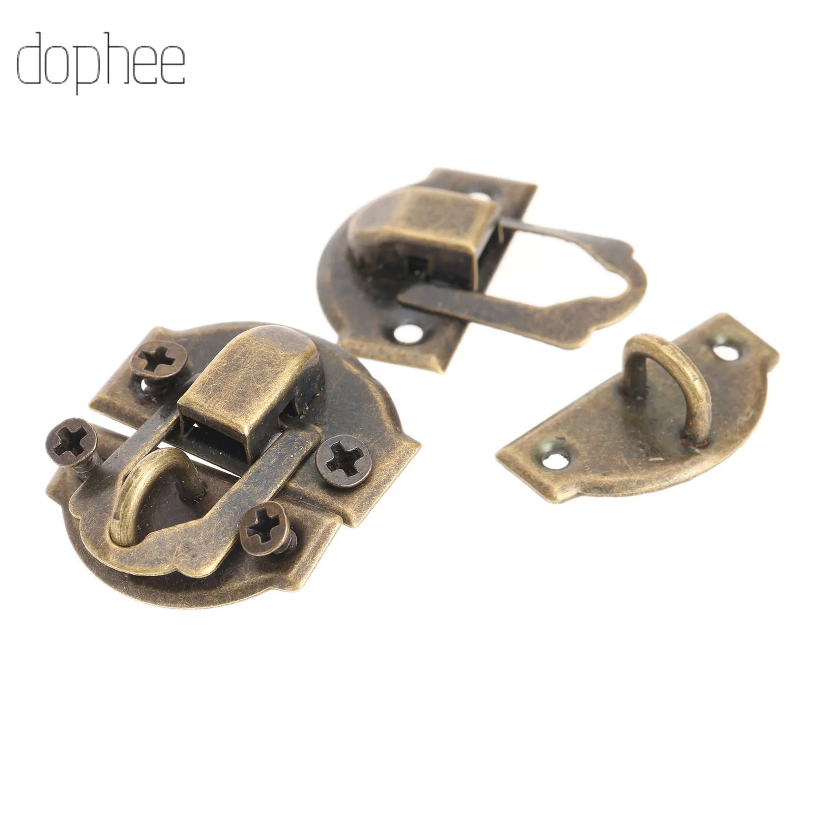 12pcs Antique Metal Lock 29*27mm Wooden Jewelry Box Decorative Padlock Hasps Latch With Screws Furniture Hardware furniture hardware jewelry box hasps