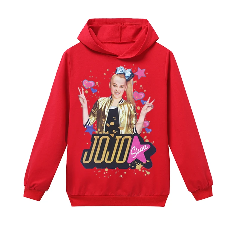 Новинка года; футболка Jojo Siwa детская одежда хлопковая футболка с короткими рукавами для девочек топы; футболки; Повседневные детские толстовки с капюшоном; брюки; Рождество - Цвет: H1246
