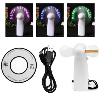 

Portable Handheld Cooling Fan Colorful LED Mini Light Battery Power With Strap