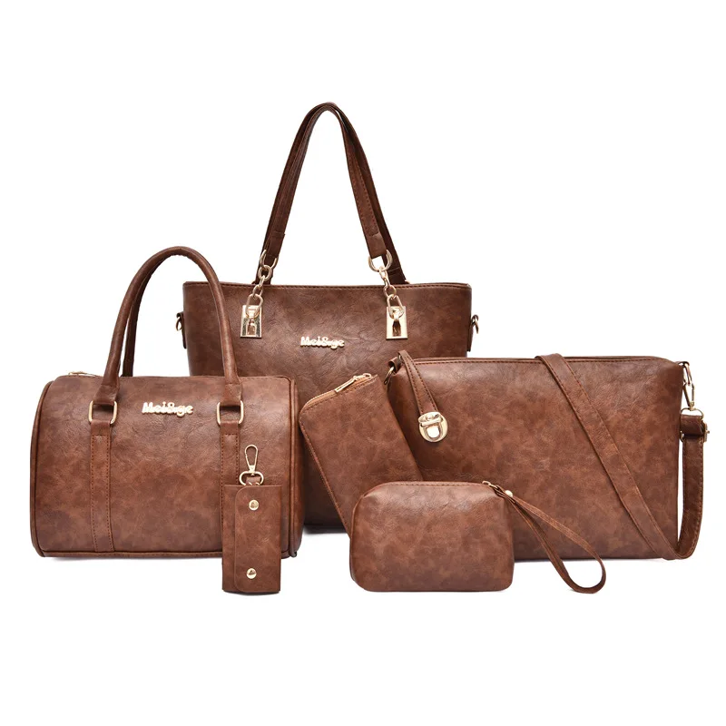 

2019 New Style Korean-style-Style Different Size Bags Six Pieces Set Simple Large Capacity Handbag Shoulder Oblique Bag