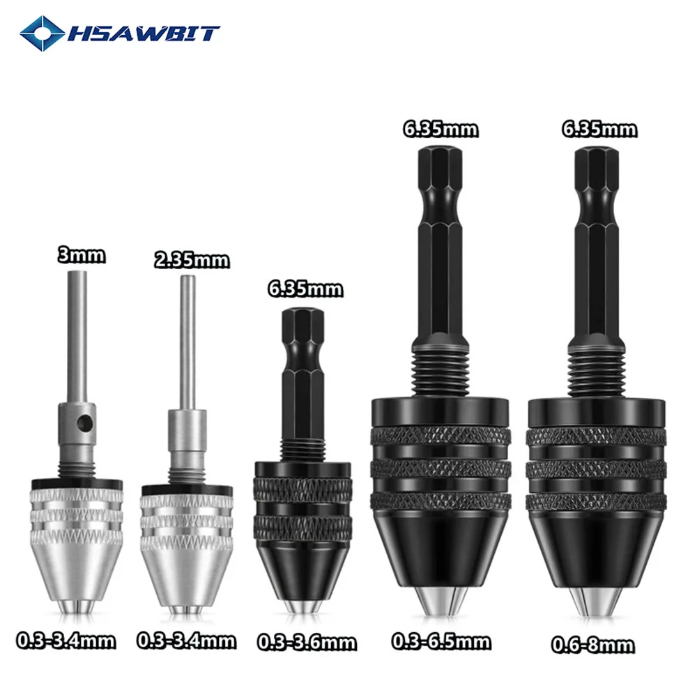 1PC Quick Change Keyless Drill Bit Chuck Hex Shank Adapter Converter Tool Three-Jaw Chuck Electric Grinder Drill electric drill attachment tool accessories electric drill accessory drill chuck woodworking drill accessories